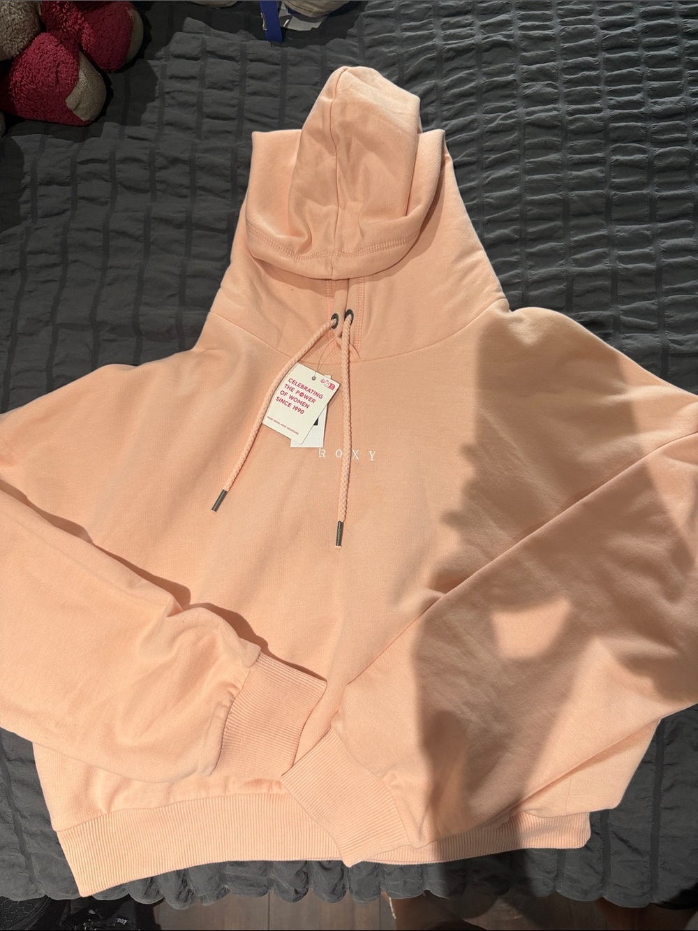 Roxy Women's Peach Cowl Neck Pullover Hoodie